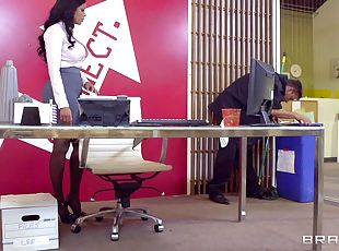 bureau-office, collants, secrétaire, hardcore, latina, pornstar, couple, sur-le-visage, réalité