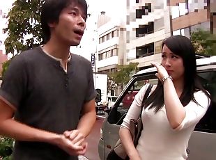 asiático, hardcore, japonés, pareja, coche, coño-cunt, realidad