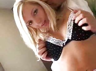 Exceptionally attractive blonde in censored fuck