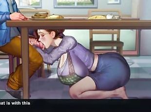 Taffy Tales [UberPie] housewife gives blowjob under the table but h...