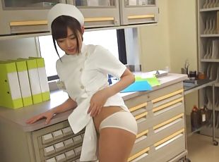 asiatisk, sykepleier, blowjob, hardcore, japansk, par, truser, uniform