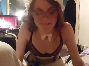 20 year old Slutty Maid sucks, Fucks and Squirts as shes covered in...