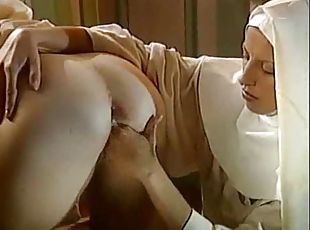 Nuns blow the priest and fist deeply