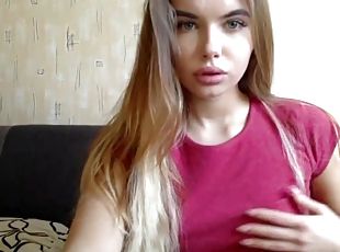 Perfect Eastern Europe teen striping and masturbating on cam