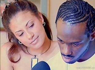 lovely babe takes interview with her lover in reality scene