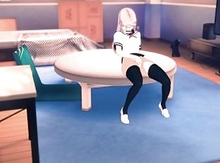 SAKURA MASTURBATES ON TABLE and gets extreme shaking orgasm  anime ...