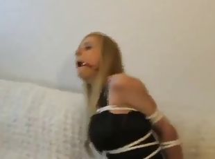 amatori, bdsm, blonda, solo, inceandu-se, bondage