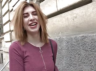 GERMAN SCOUT - CUTE GINGER TEENAGE TALK TO SHAG AT STREET CASTING F...