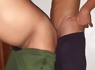 Handsome young man from the army has cum in his ass and eats cum