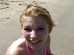 Kinky blondes fucked after giving the camera a look at her ass
