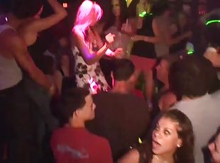 Wild girls dance and show off their asses in a night club