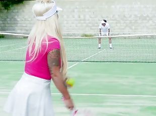 Busty milf found a kinky way to pay for her tennis lessons