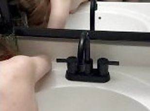 Petite teenager fucked hard by big dick in the shower, chest cumsho...