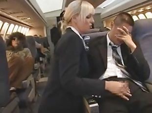 Stewardess jerking passenger