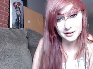 remaja, rambut-merah, webcam, solo