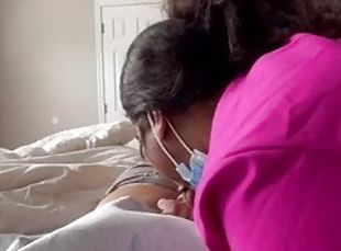 Nurse ebony milf healing big cock with sex I found her at meetxx.com