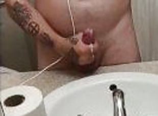 masturbation, amatör, cumshot, gigantisk-kuk, juckande, sprut, ensam, kuk