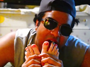 Sucking My Candy Toes Tickles So Bad! - Victor Footfucker Snacks On...