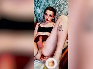 your beautiful trans step-sis jerks off your dick and ass to make y...