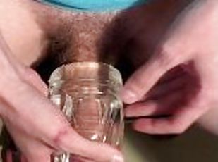 4K POV Twink edges his big cock and shoots cum using a transparent ...