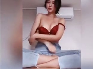 My cute girl undress and plays with herself after work