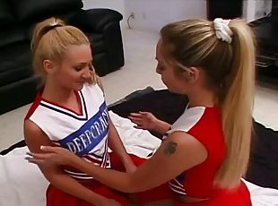 anal, hardcore, trekant, blond, cheerleader, uniform