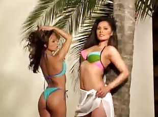 lesbian-lesbian, latina, sempurna, bikini