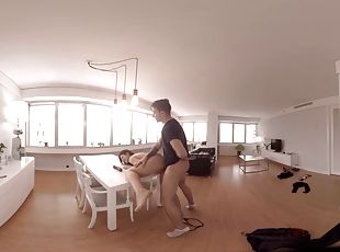 VR Porn Fucked on the table in 360