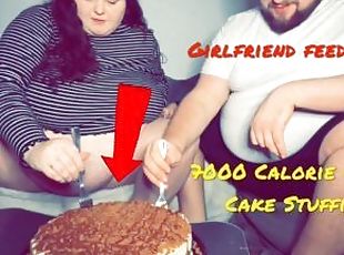 Mutual Weight Gain - BBW FEMALE FEEDER STUFFS BOYFRIEND WITH CHEESE...