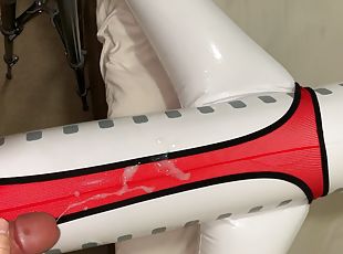 Fat Guy With A Small Penis Cumming On A Clothed Inflatable Airplane