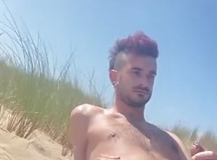 masturbation, en-plein-air, public, amateur, ejaculation-sur-le-corps, hardcore, gay, branlette, plage, solo