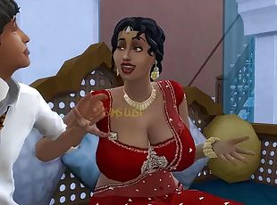 Desi Telugu Busty Saree Aunty Lakshmi was seduced by a young man - ...