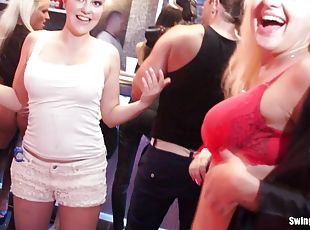 Good looking busty whores having a fun time at a sex party