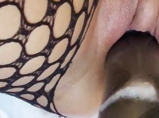 Fuck Machine Gapes Pussy Close Up,  w/ Big Head Dildo