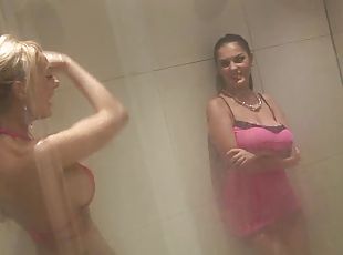 bañando, hardcore, estrella-del-porno, negra, trío, ducha