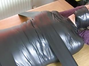 Carleyelle Mummified and Chair Tied - brutal bondage and torture