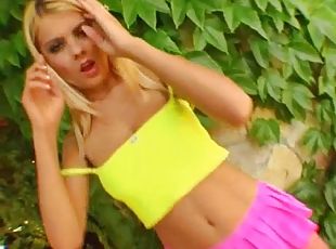 Delicious Jasmine Plays With Big Toys Outdoors In A Solo Model Video