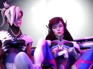 Overwatch heroes enjoy hard pussy sex and blowjob