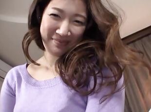 Hot Japanese milf enjoys sucking a cock in the bedroom