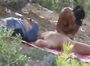 Horny couple enjoys some naughty banging during a picnic