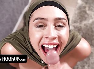 Stepmom With Hijab Lilly Hall Trains Her Cock Sucking Skills On Her...