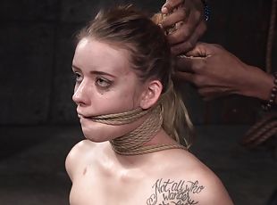 Naughty blonde slut enjoys some kinky BDSM action with her man