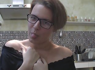 lunettes, amateur, cuisine, webcam, solo