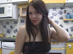 amador, adolescente, webcam, sozinho, morena, provocando