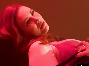 The glamorous redhead MILF with big tits Maitland Ward stripping na...