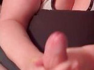 énorme, masturbation, amateur, ejaculation-sur-le-corps, énorme-bite, milf, branlette, massage, double, point-de-vue