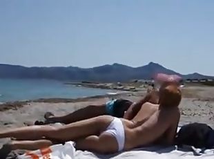 Beach blowjob and cum