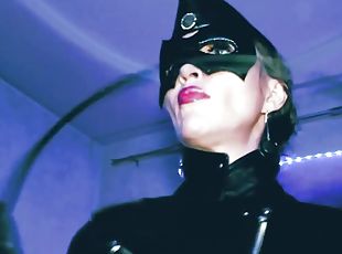 Mistress Eva Latex full leather fetish boots domina uniform bdsm ki...