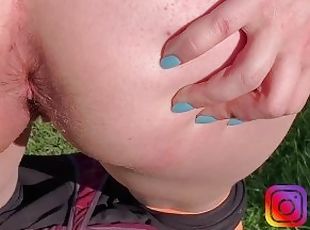 tricherie, masturbation, en-plein-air, public, femme, amateur, branlette, ejaculation, horny, trou-du-cul