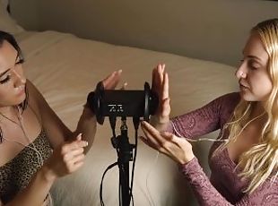 Stimulating EAR LICKING ASMR - DOUBLE TROUBLE 2 SEXY GIRLS